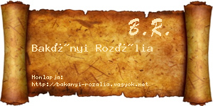 Bakányi Rozália névjegykártya